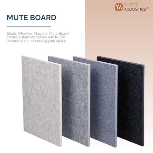 Timber Acoustics® Mute Board – Acoustic Sound Absorption Panels | 1 x 3 ft | Set of 4