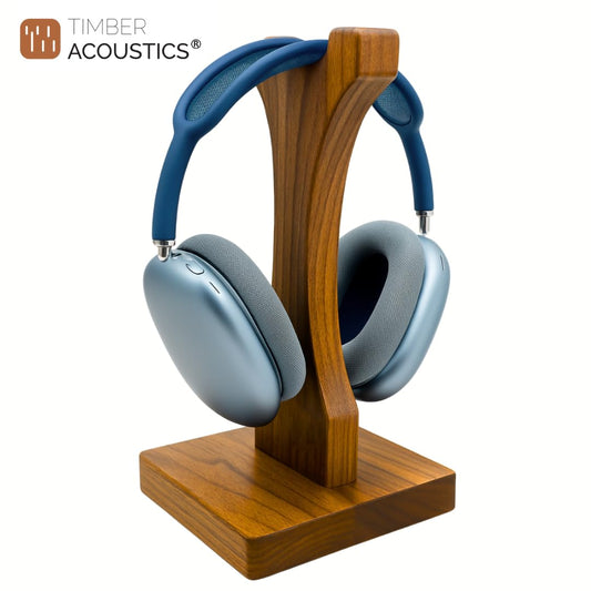 Wooden Headphone Stand for Over-Ear & On-Ear Headphones, Universal Headset Organizer