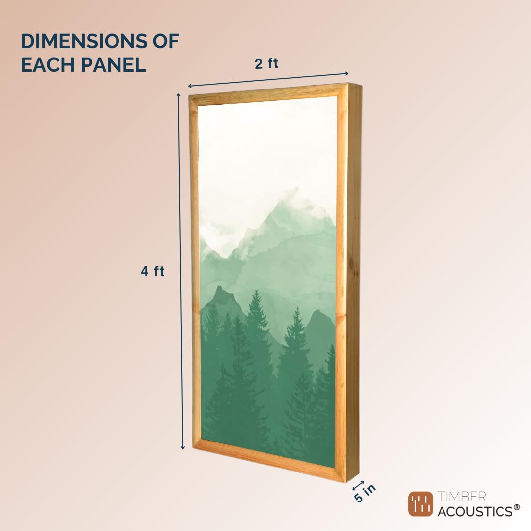 Sage Green Forest Absorption Panels Set for Echo Control & Sound Clarity with NRC 0.90