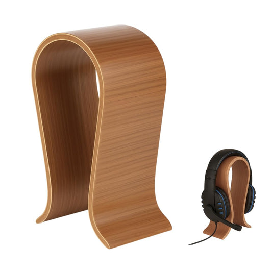 Wooden Universal Headphone Stand, Stylish Organizer for Office Studio Home and Gaming, Luxury Display Stand for Over Ear and On Ear Headphones