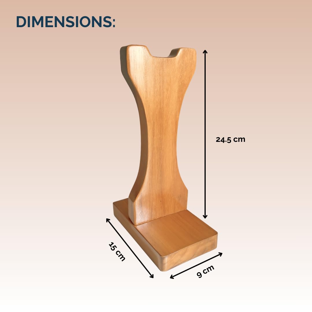 Wooden Headphone Stand for Over-Ear & On-Ear Headphones, Universal Headset Organizer