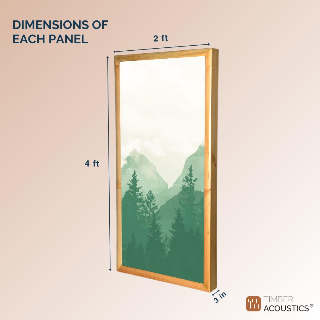 Sage Green Forest Absorption Panels Set for Echo Control & Sound Clarity with NRC 0.90