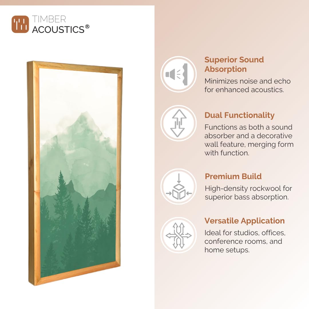 Sage Green Forest Absorption Panels Set for Echo Control & Sound Clarity with NRC 0.90