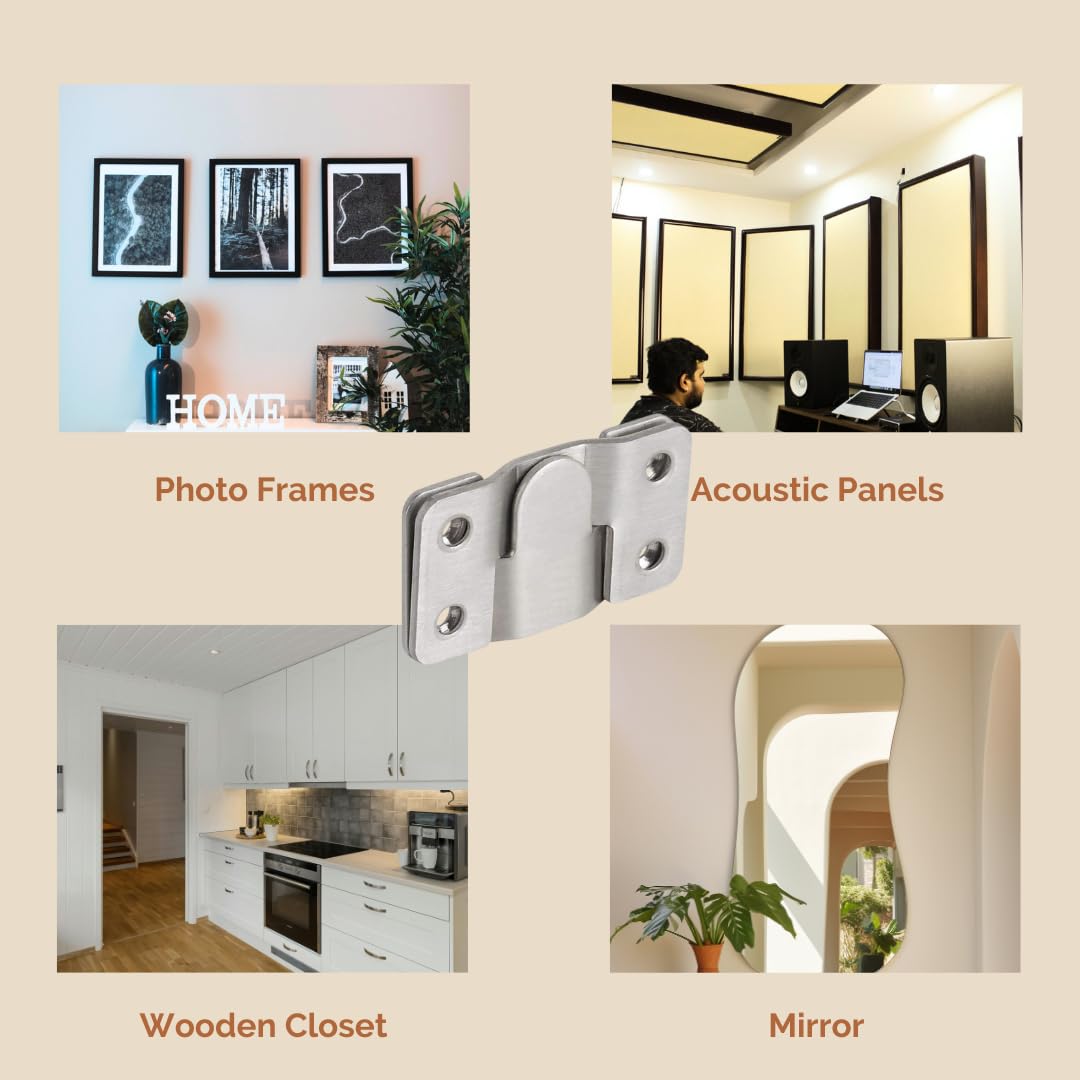 Stainless Steel Wall Mounting Brackets for Acoustic Panel, Photo Frames, Mirrors, Furniture, Headboards