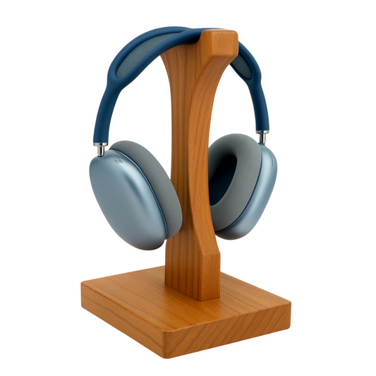 Wooden Headphone Stand for Over-Ear & On-Ear Headphones, Universal Headset Organizer