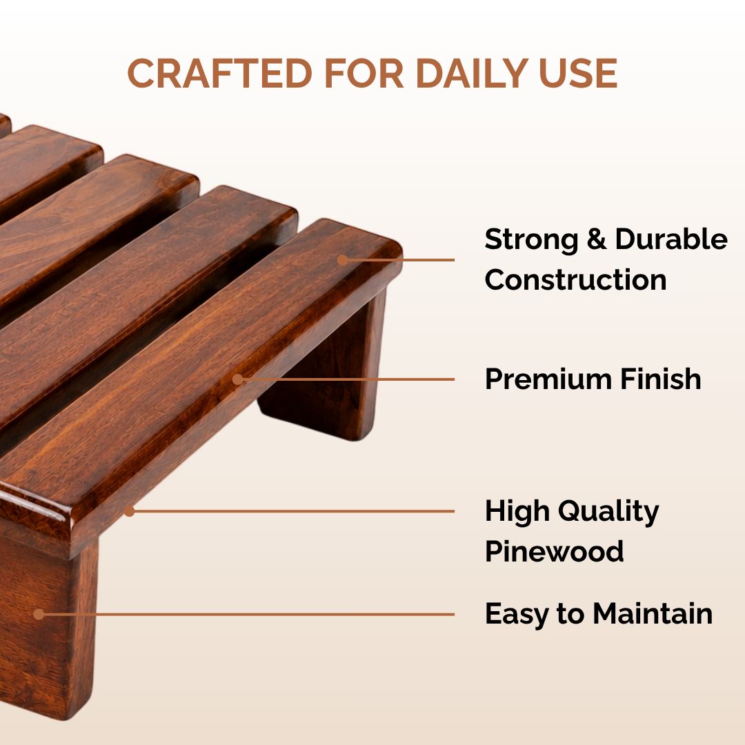 Wooden Ergonomic Foot Rest for Under Desk for Home & Office