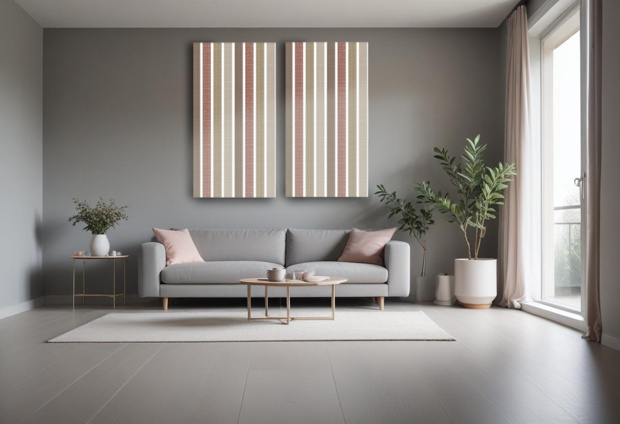 Timber Acoustics Strips Printed Art Panels For Wall (2' x 4')