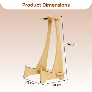 Wooden Long Neck Guitar Stand for Acoustic Classical Bass Guitars