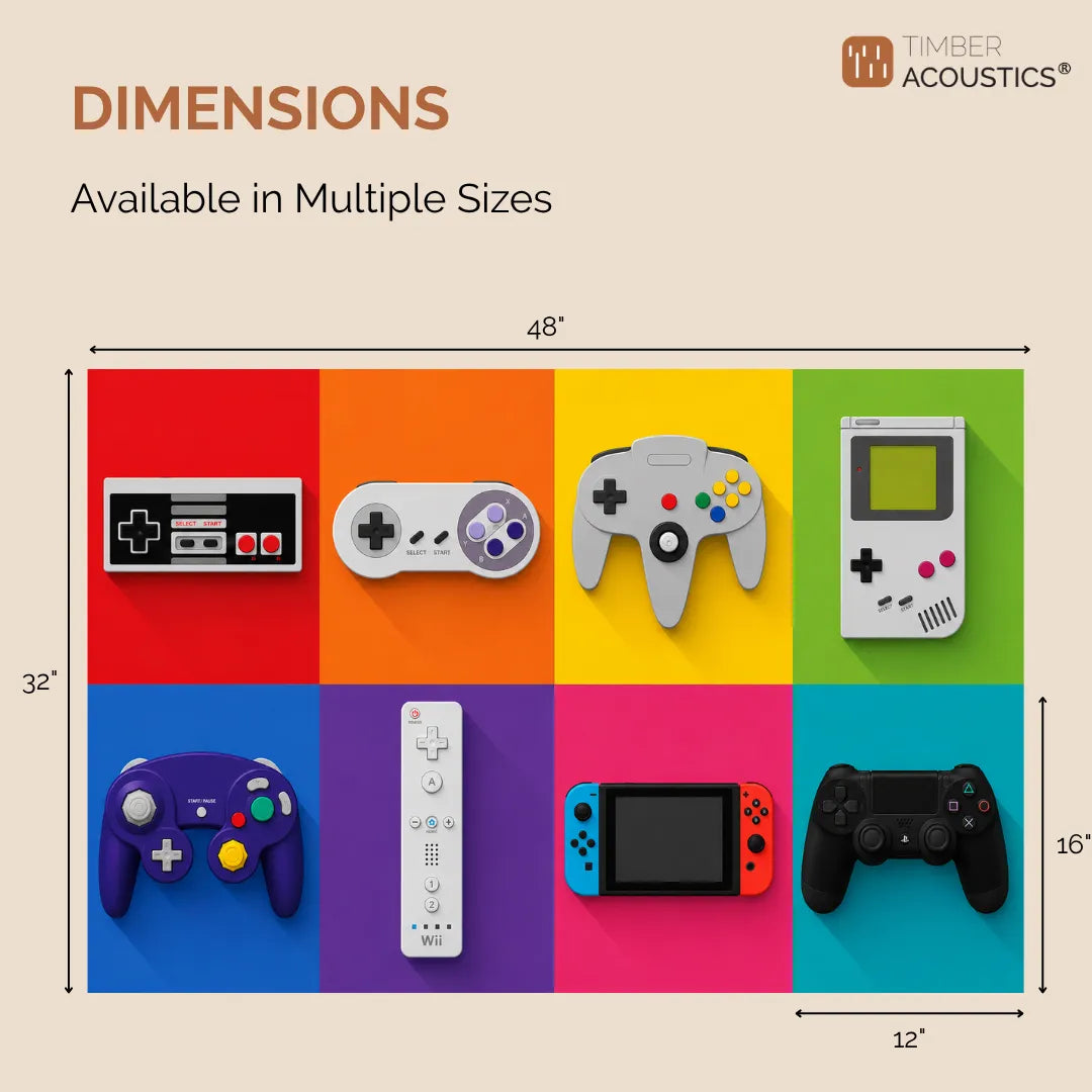 Noise Absorber Acoustic Art Wall Panels for Gaming Room, 48”x32”