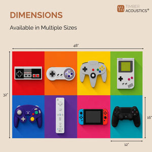 Noise Absorber Acoustic Art Wall Panels for Gaming Room, 48”x32”
