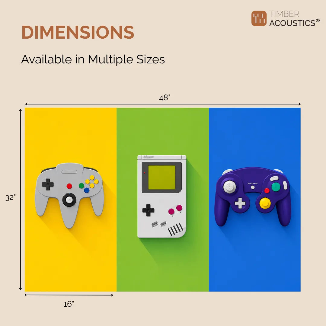 Noise Absorber Acoustic Art Wall Panels for Gaming Room, 48”x32”