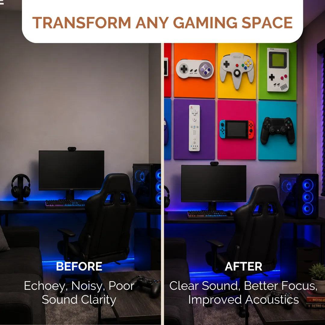Noise Absorber Acoustic Art Wall Panels for Gaming Room, 48”x32”