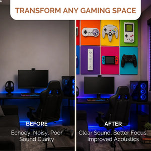 Noise Absorber Acoustic Art Wall Panels for Gaming Room, 48”x32”