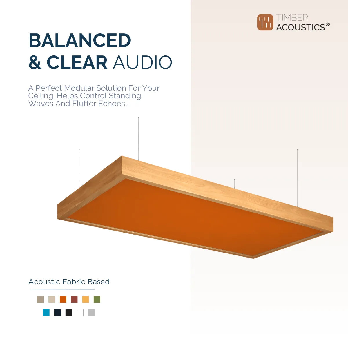 Wooden Frame Ceiling Absorption Panels [Set of 2]