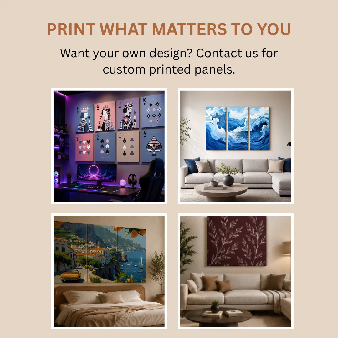 Printed Acoustic Wall Panels Set of 3