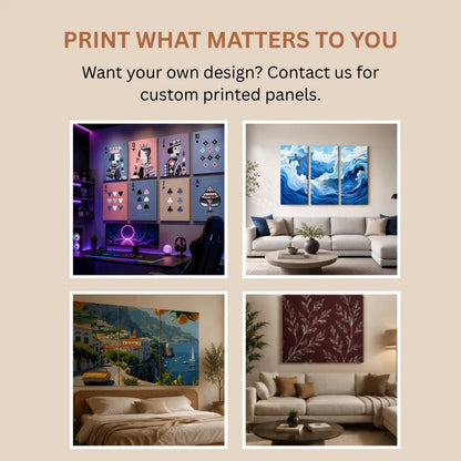 Printed Acoustic Wall Panels Set of 3