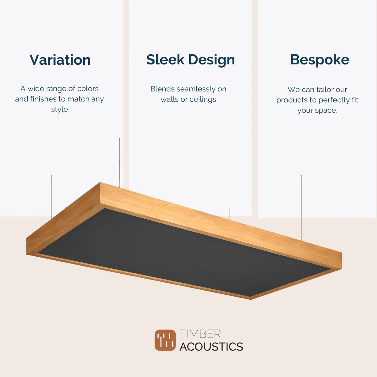 Wooden Frame Ceiling Absorption Panels [Set of 2]