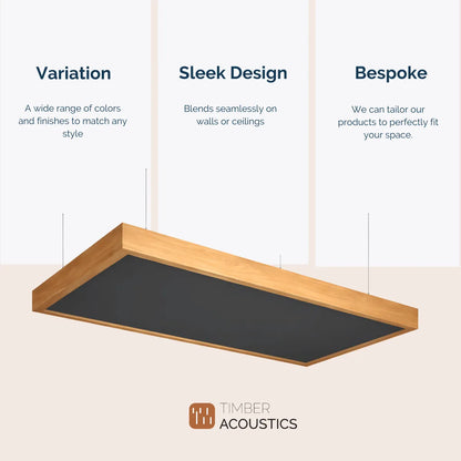 Wooden Frame Ceiling Absorption Panels [Set of 2]