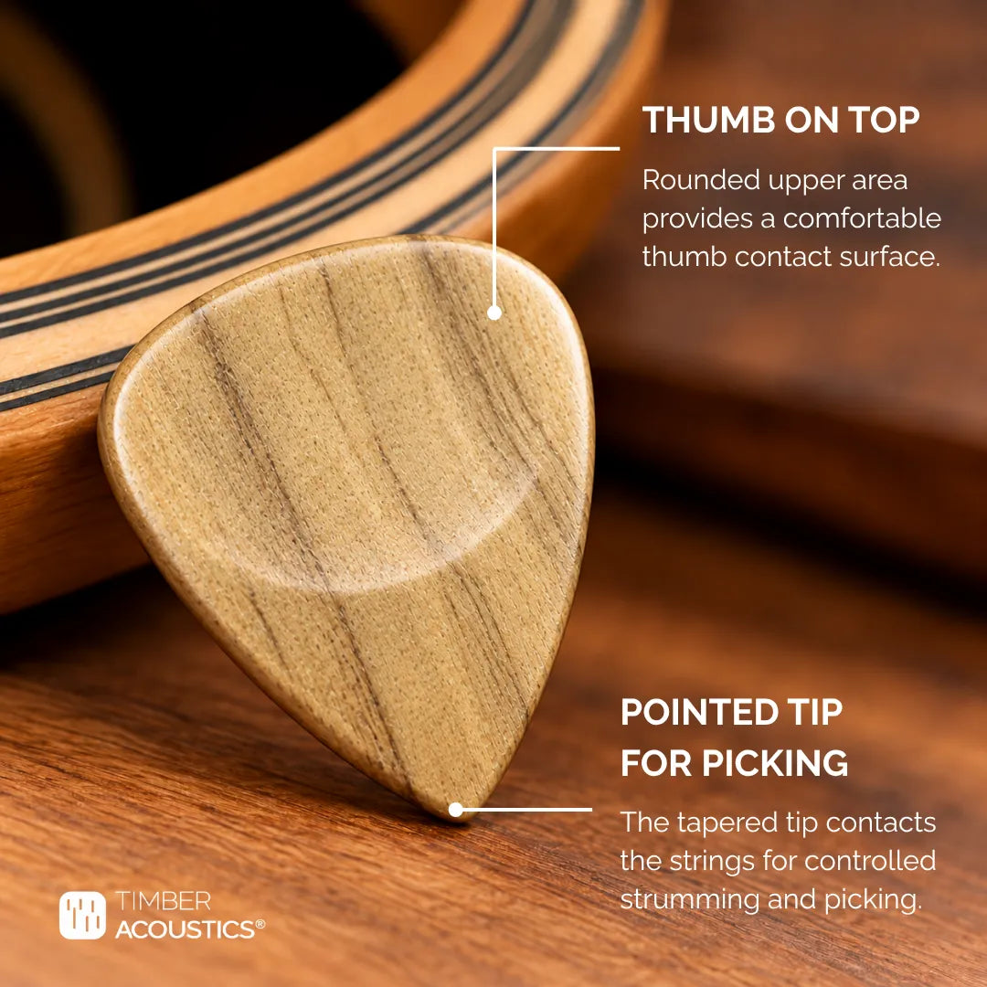 Teak Wood Guitar Picks | Handcrafted Wooden Plectrums for Acoustic, Electric & Bass Guitars For Beginners & Professionals