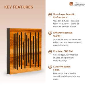 Timber Foam Acoustic Panels, Set of 4