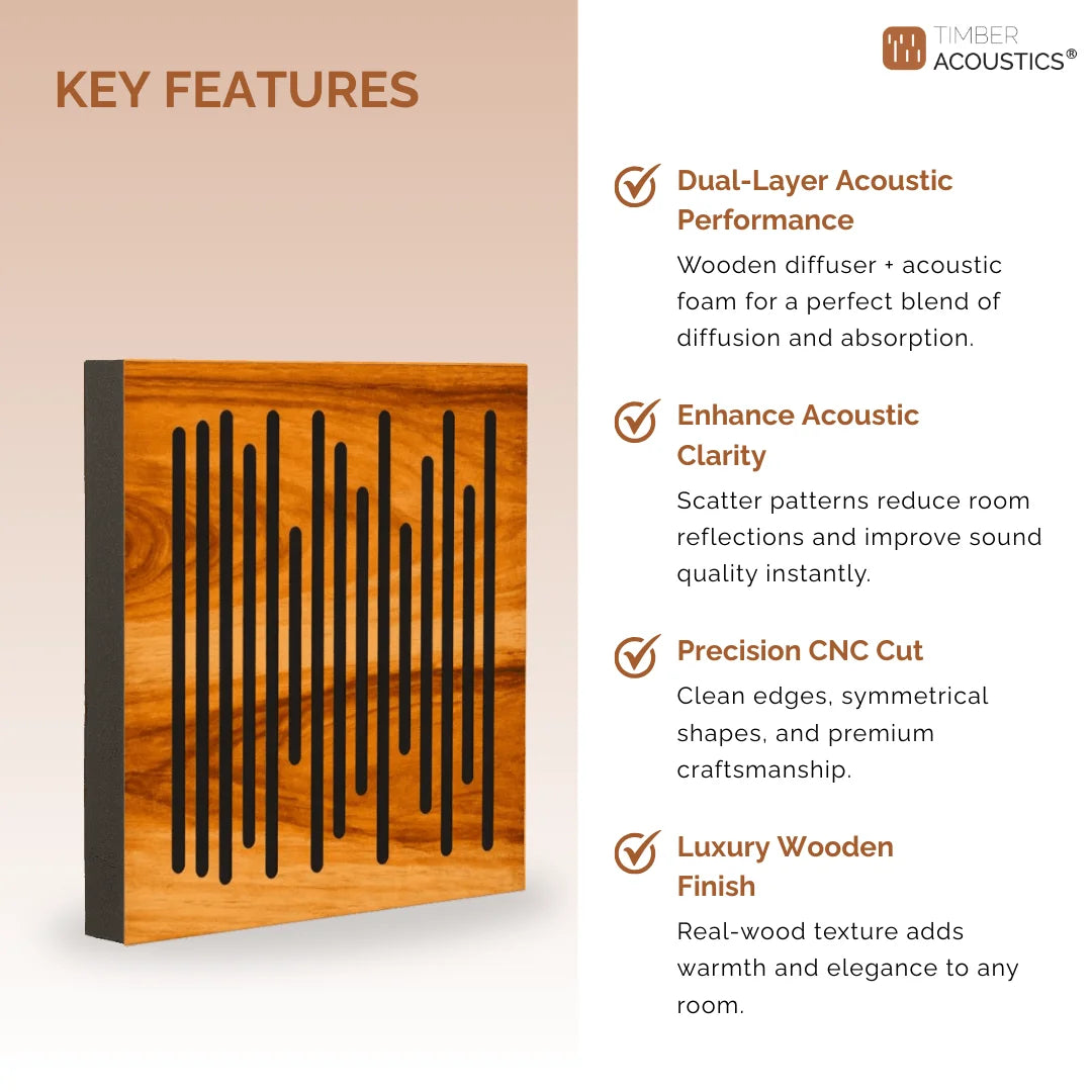 Timber Foam Acoustic Panels, Set of 4