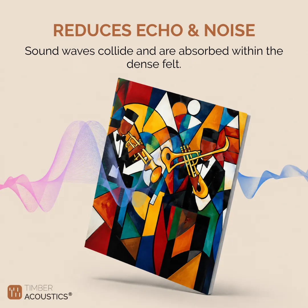 Noise Absorber Acoustic Art Wall Panels for  for Music Studio, 48”x32”