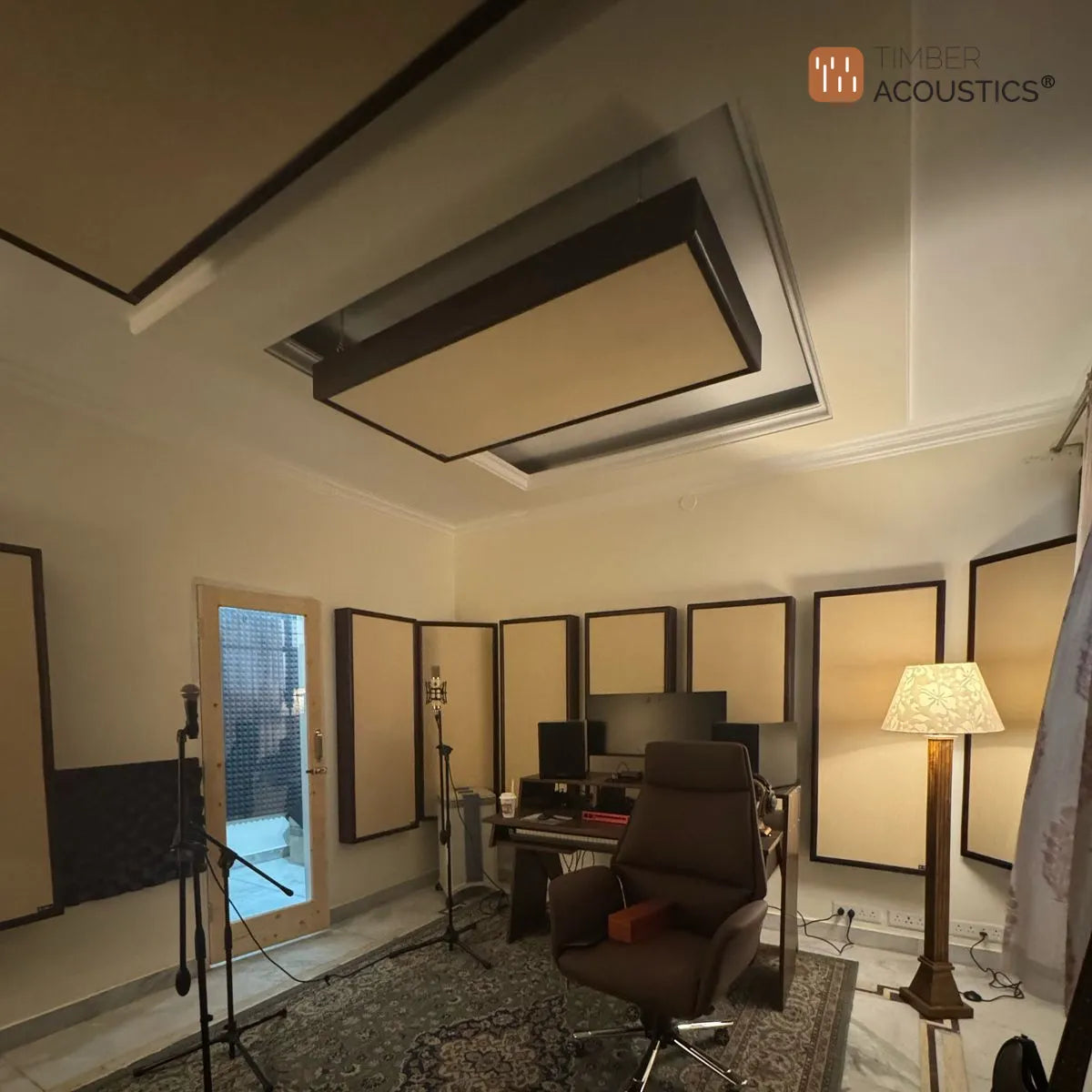 Wooden Frame Ceiling Absorption Panels [Set of 2]