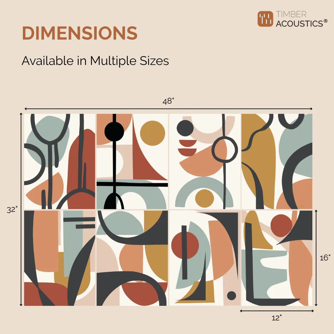 Noise Absorber Acoustic Art Wall Panels for Home, 48”x32”