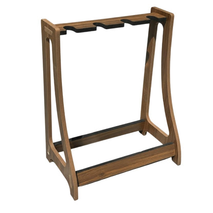 Guitar Rack for Multiple Guitars Portable Thicken Plywood Wooden String Instrument Holder with Soft Leather Edges for Acoustic Classical and Bass Guitars | 4-Guitar Holder