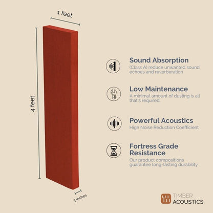 Timber Acoustics X14 Absorption Panels, 1'x4'x3" [SET OF 3]