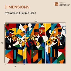 Noise Absorber Acoustic Art Wall Panels for  for Music Studio, 48”x32”