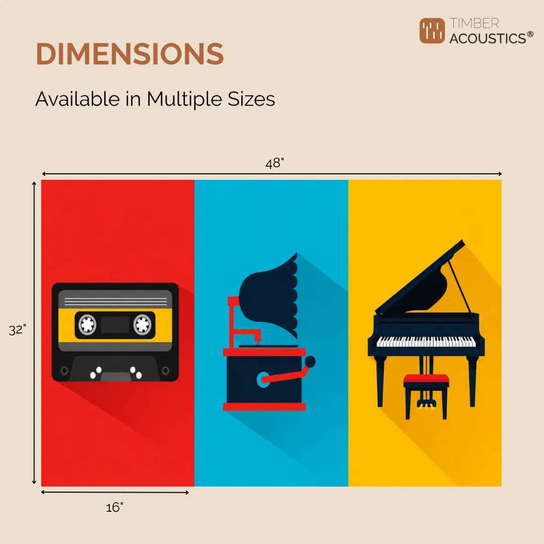 Noise Absorber Acoustic Art Wall Panels for  for Music Studio, 48”x32”