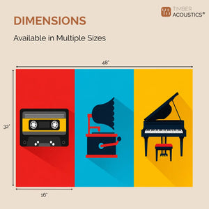 Noise Absorber Acoustic Art Wall Panels for  for Music Studio, 48”x32”