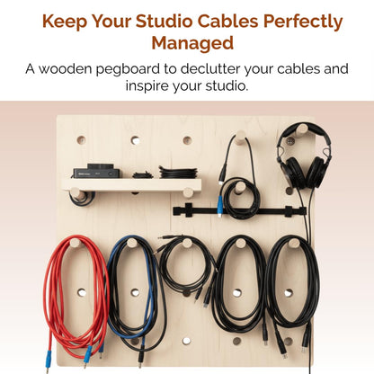 Wooden Multipurpose Pegboard Wall Organizer with Modular Pine Wood Design and Customizable Layout