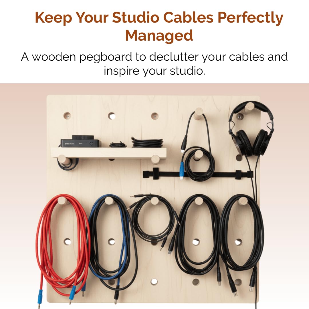 Wooden Multipurpose Pegboard Wall Organizer with Modular Pine Wood Design and Customizable Layout