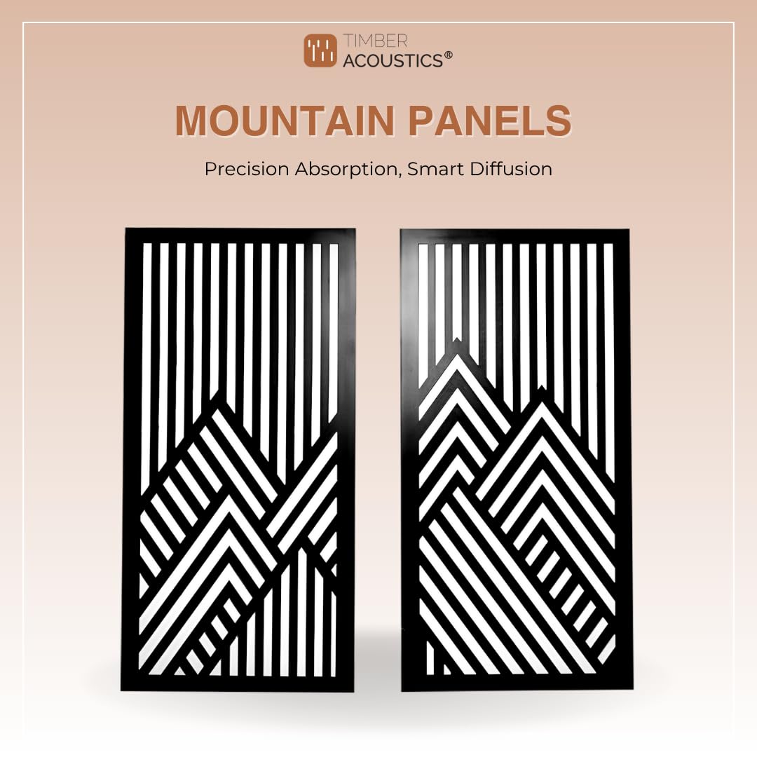 Geometric Mountain Absorption Panels Set for Echo Control & Sound Clarity