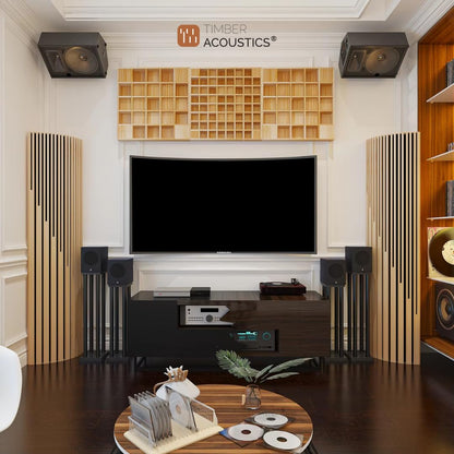 Wooden Slat Bass Traps, Low Frequency Absorption for Balanced & Clear Audio