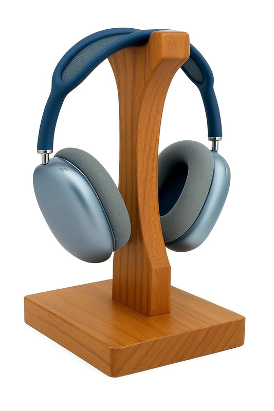 Wooden Headphone Stand for Over-Ear & On-Ear Headphones, Universal Headset Organizer