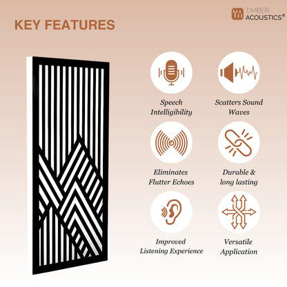 Geometric Mountain Absorption Panels Set for Echo Control & Sound Clarity