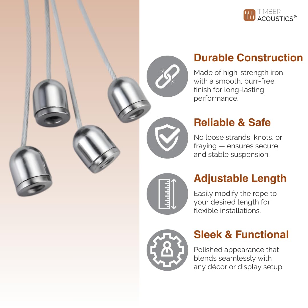 Wire Rope Suspension Kit for Hanging Lights, Billboards, Panels | Adjustable 1 Meter Wire Hanging Cable System