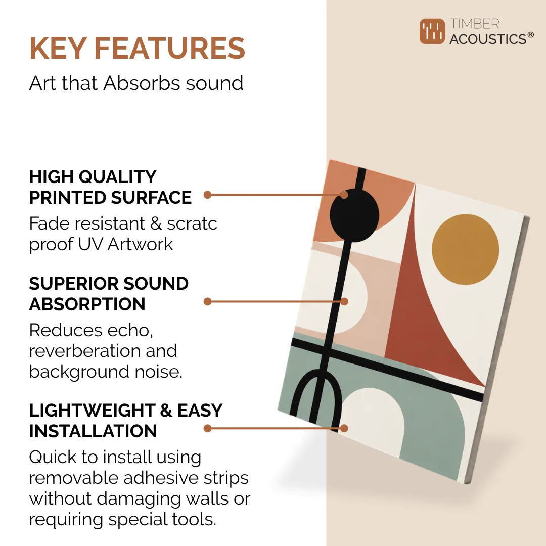 Noise Absorber Acoustic Art Wall Panels for Home, 48”x32”