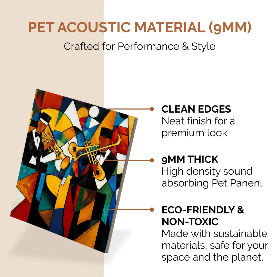 Noise Absorber Acoustic Art Wall Panels for  for Music Studio, 48”x32”