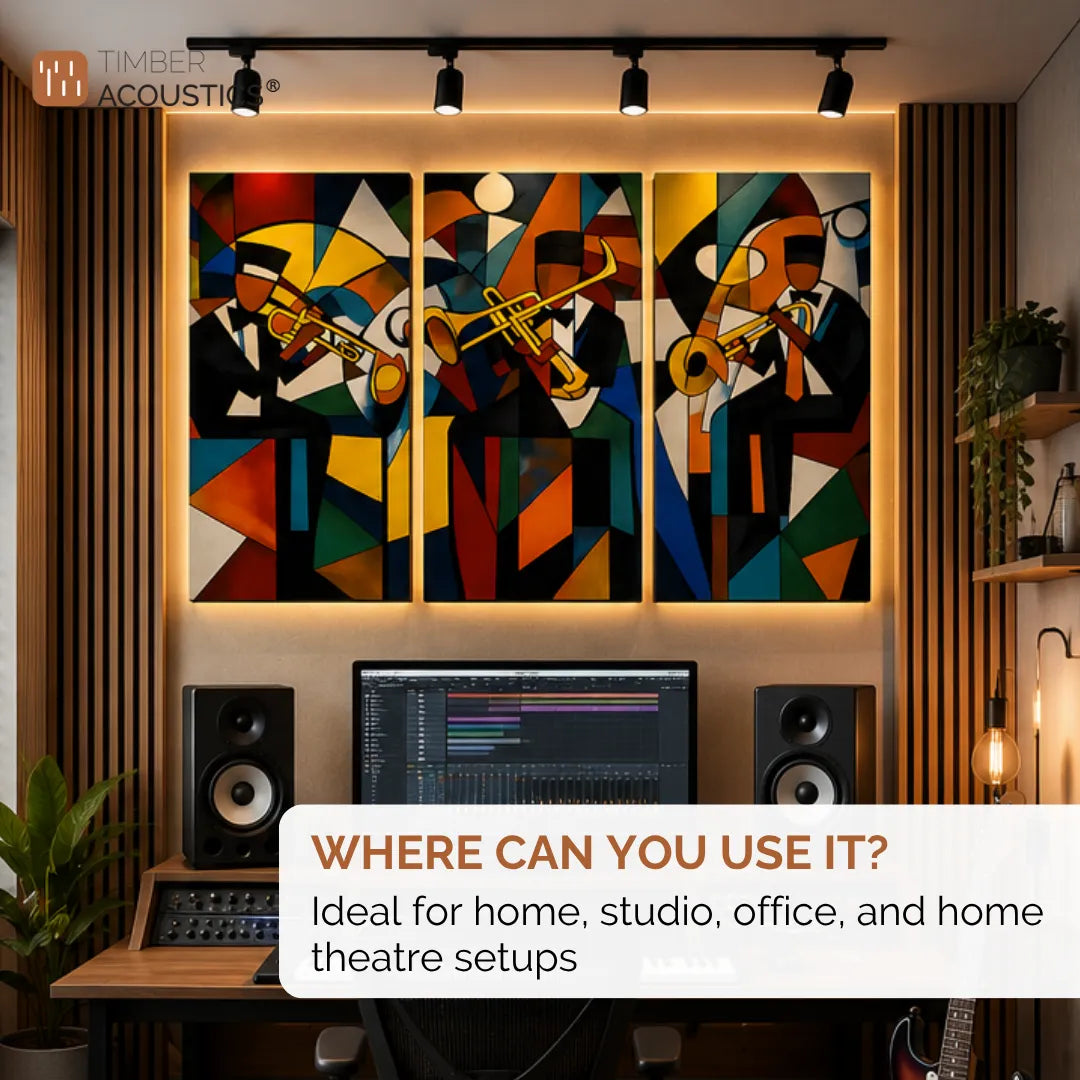 Noise Absorber Acoustic Art Wall Panels for  for Music Studio, 48”x32”