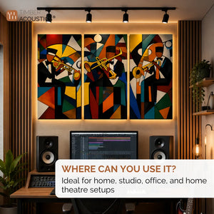 Noise Absorber Acoustic Art Wall Panels for  for Music Studio, 48”x32”