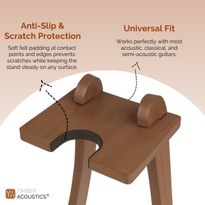 Wooden Long Neck Guitar Stand for Acoustic Classical Bass Guitars