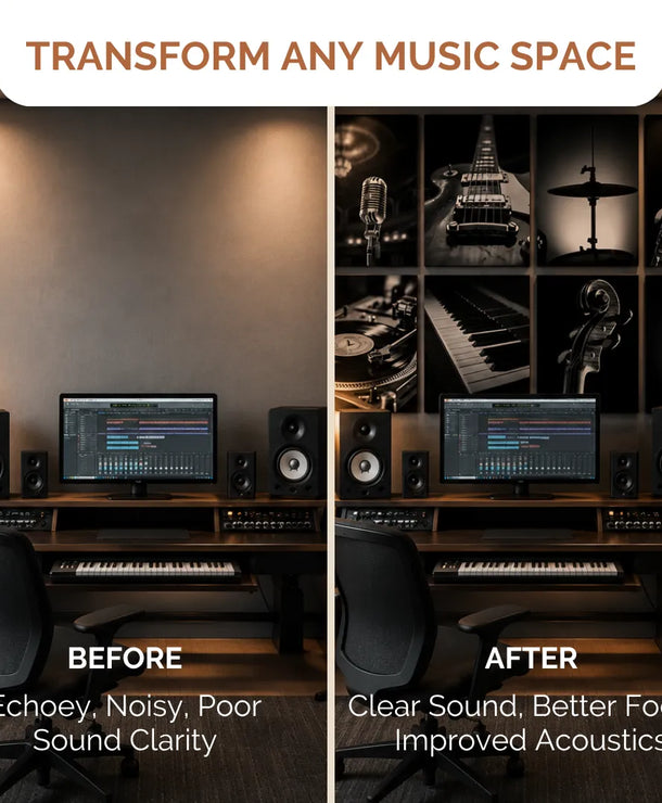 Noise Absorber Acoustic Art Wall Panels for  for Music Studio, 48”x32”
