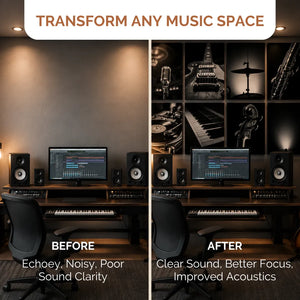 Noise Absorber Acoustic Art Wall Panels for  for Music Studio, 48”x32”