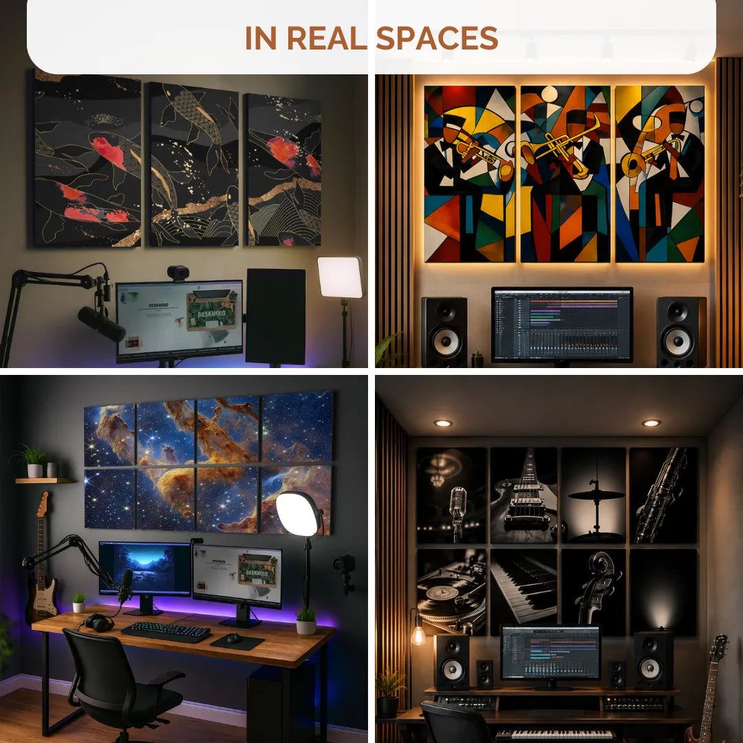 Noise Absorber Acoustic Art Wall Panels for  for Music Studio, 48”x32”