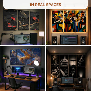 Noise Absorber Acoustic Art Wall Panels for  for Music Studio, 48”x32”