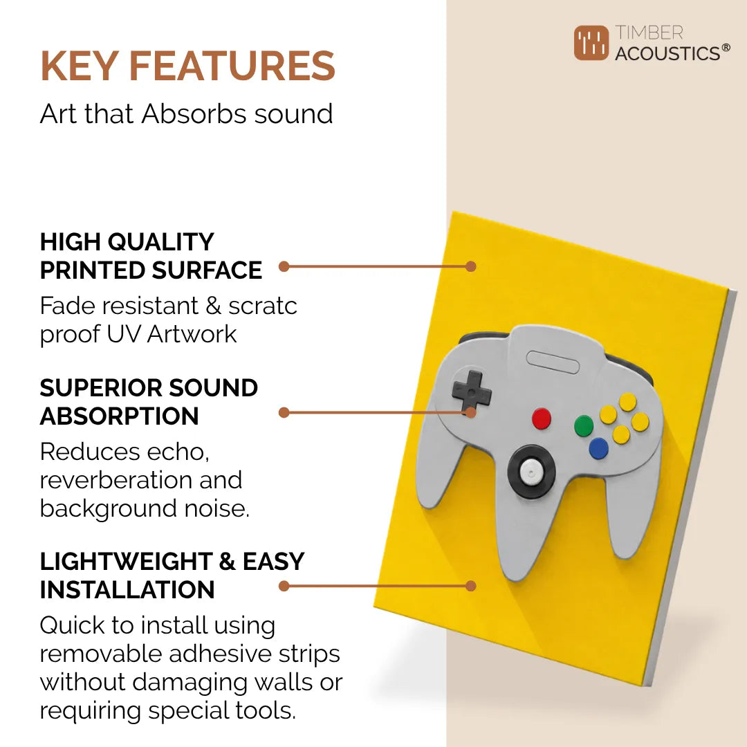Noise Absorber Acoustic Art Wall Panels for Gaming Room, 48”x32”